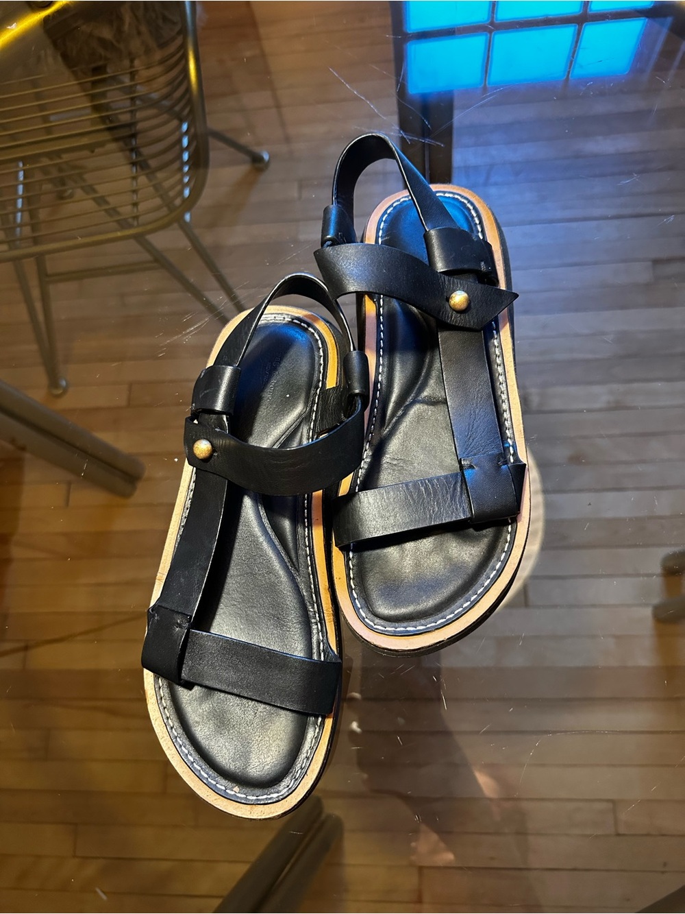 rag & bone Parker Strappy Sandals in Black Leather - Size 38.5